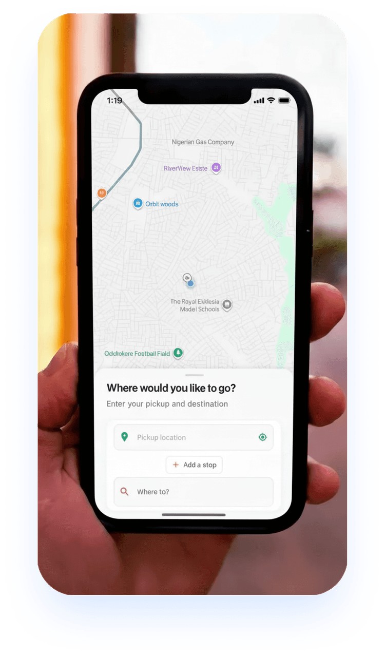 PairRide app map interface