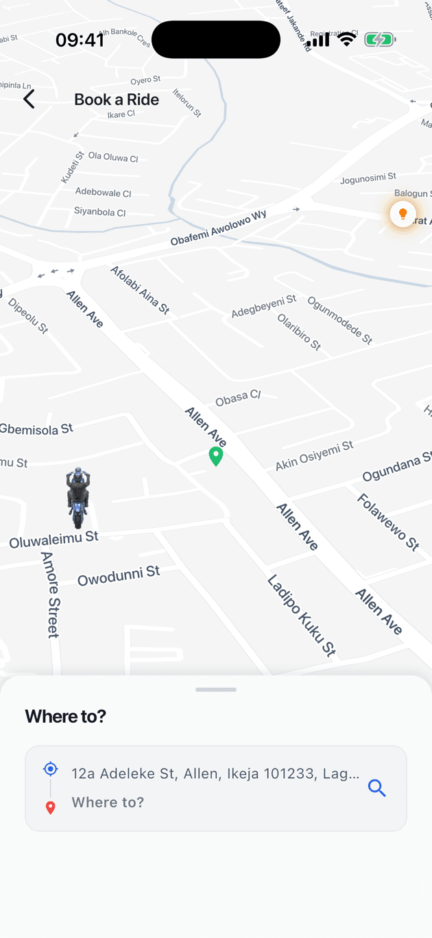 Booking a ride in PairRide